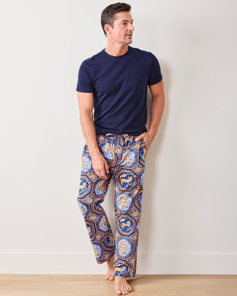 Fancy Fox - Men's PJ Pants - French Blue - Printfresh