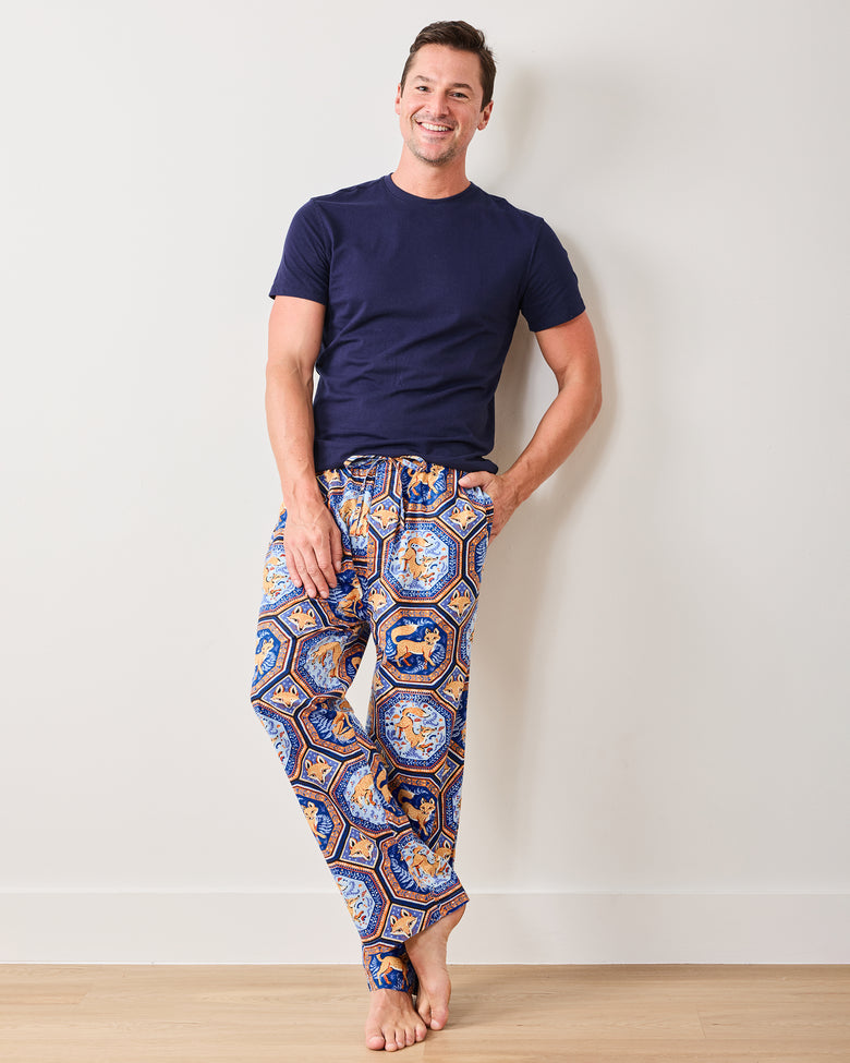 Fancy Fox - Men's PJ Pants - French Blue - Printfresh