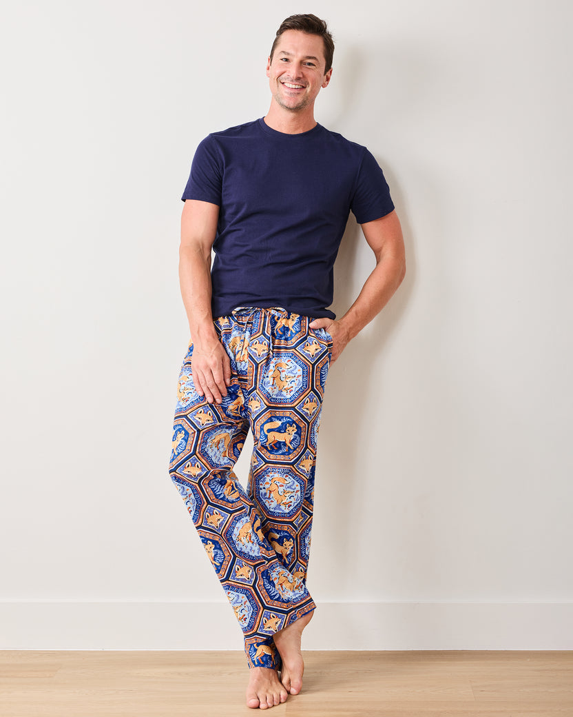 Fancy Fox - Men's PJ Pants - French Blue - Printfresh