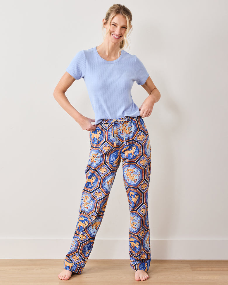 Fancy Fox - PJ Pants - French Blue - Printfresh