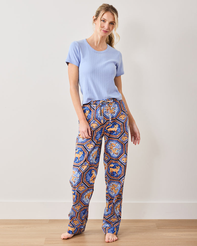 Fancy Fox - Petite PJ Pants - French Blue - Printfresh
