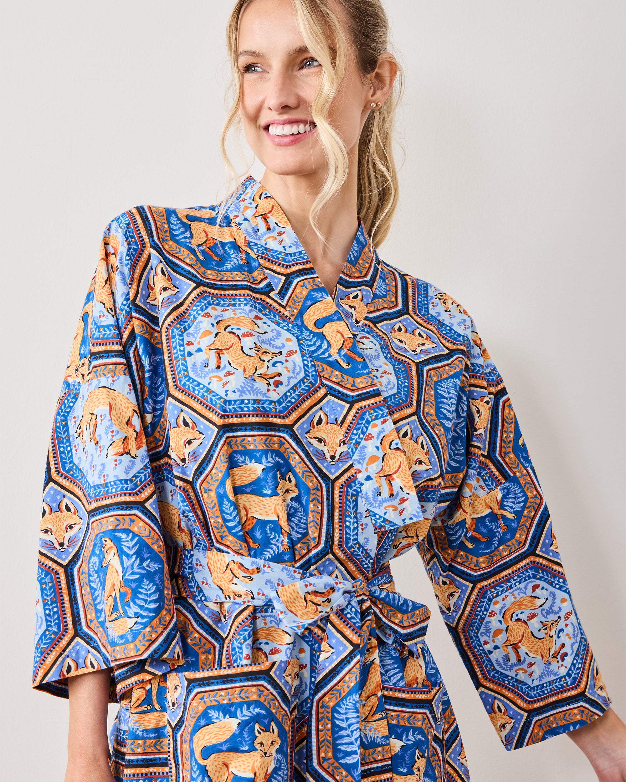 Fancy Fox - Robe - French Blue – Printfresh