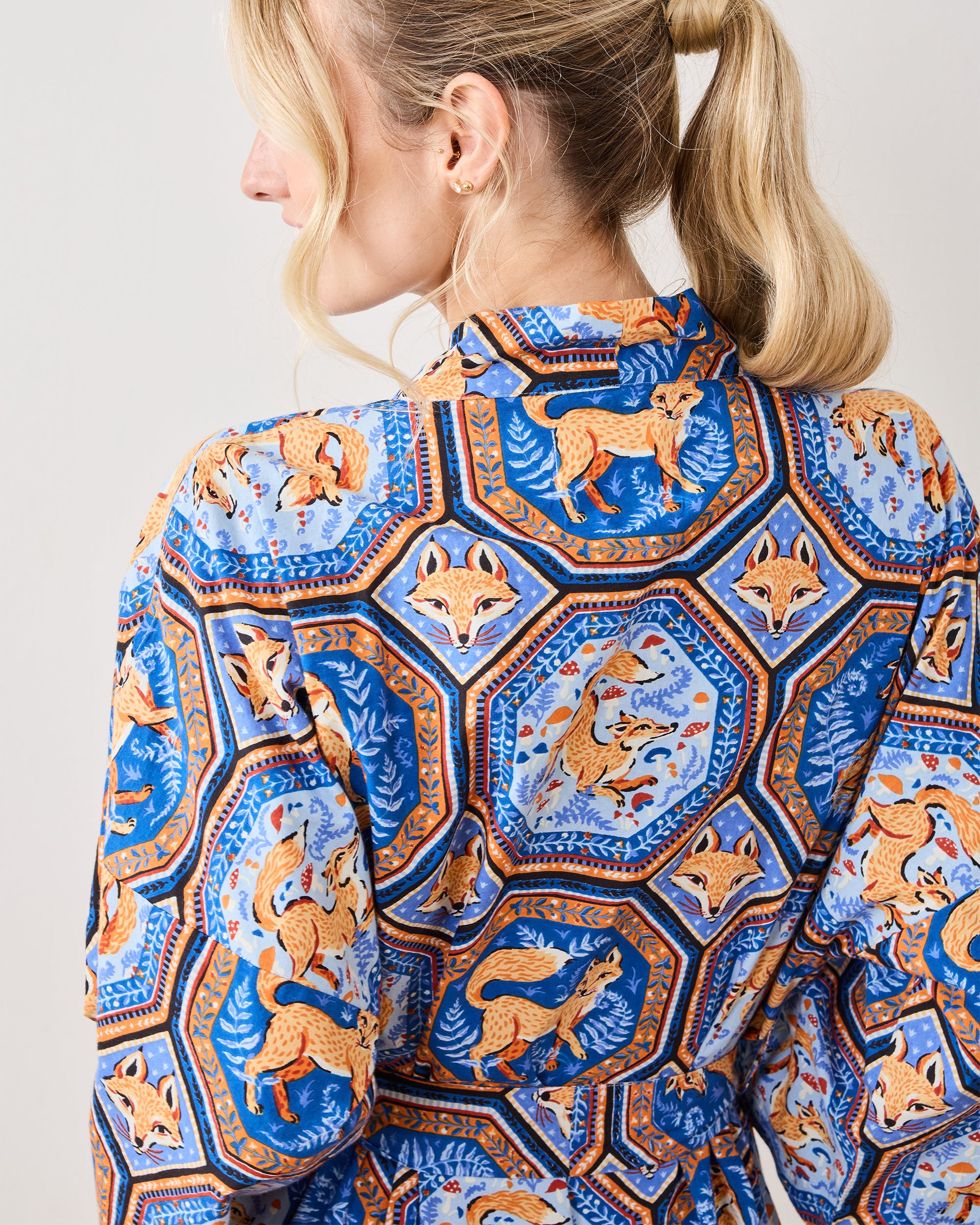 Fancy Fox - Robe - French Blue – Printfresh