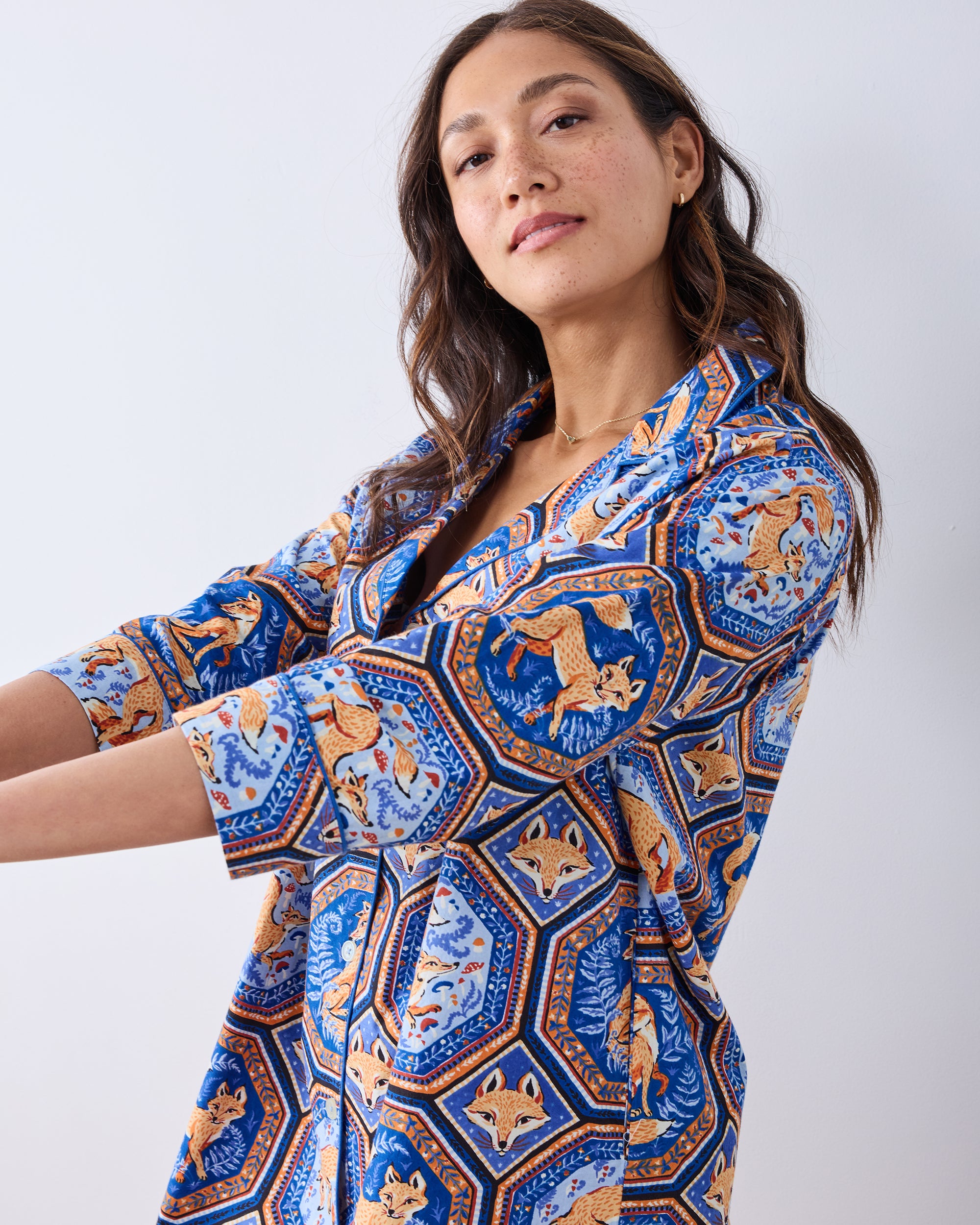 Fancy Fox - Sleep Shirt - French Blue – Printfresh