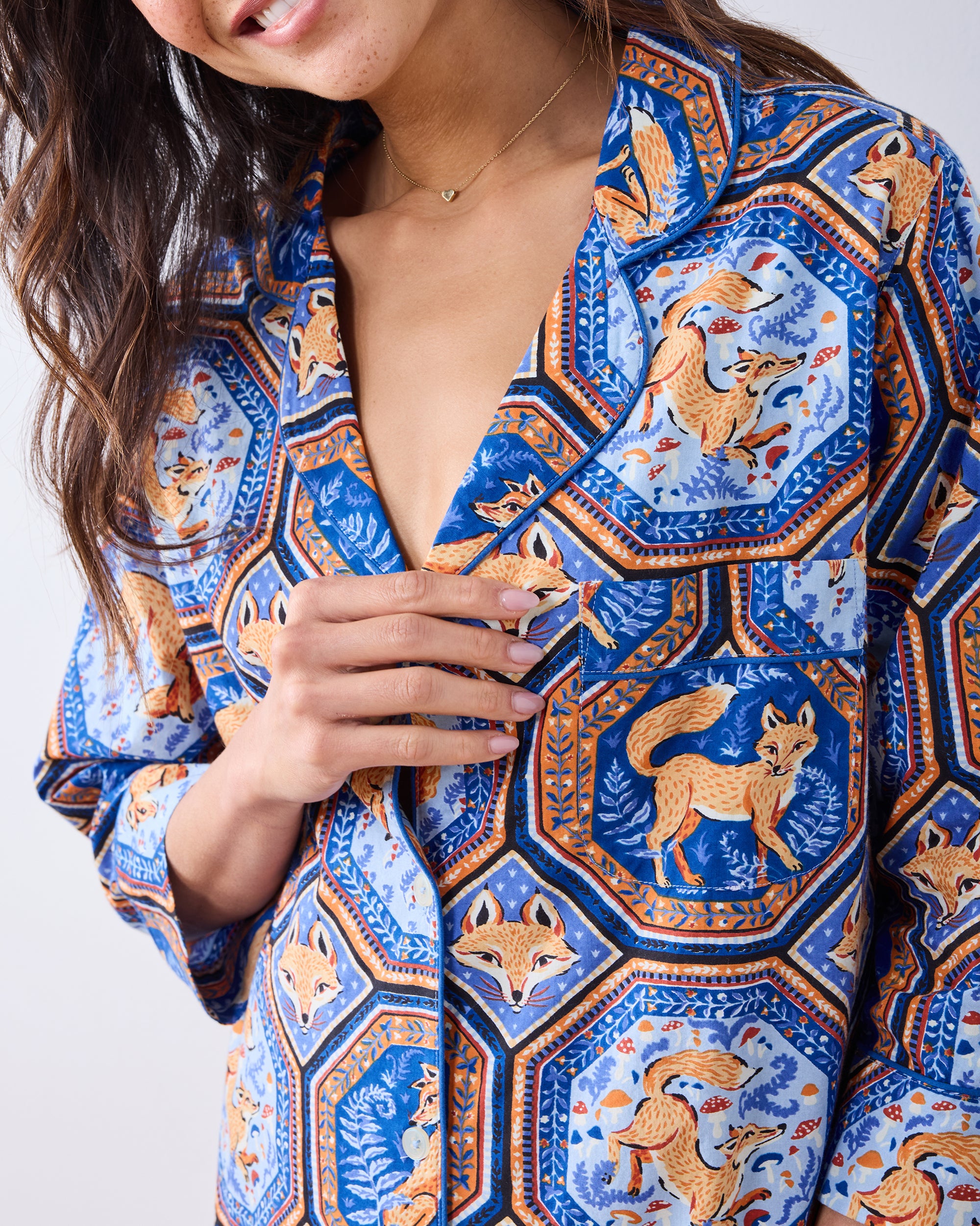Fancy Fox - Sleep Shirt - French Blue – Printfresh
