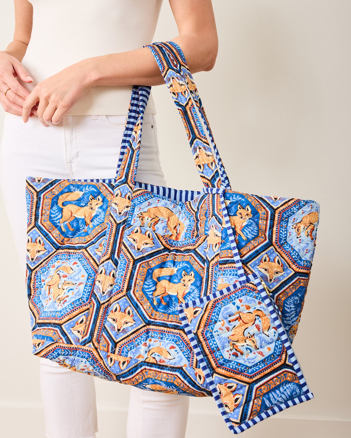 Fancy Fox - Weekend Bag with Pouch - French Blue - Printfresh
