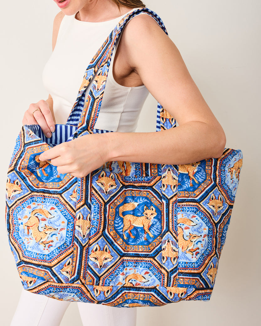 Fancy Fox - Weekend Bag with Pouch - French Blue - Printfresh
