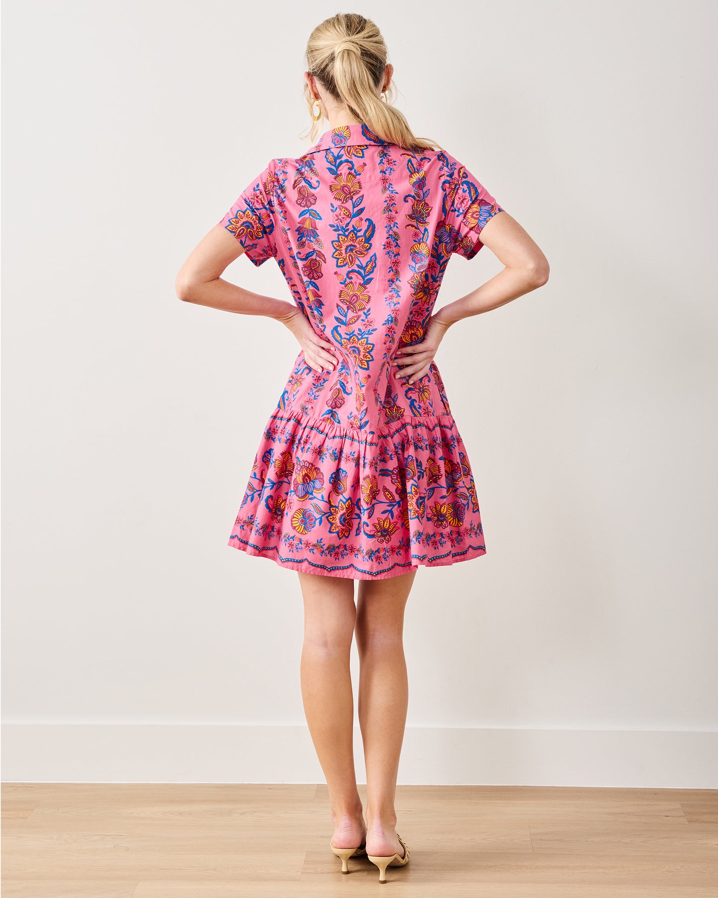 Folklore Flowers - Gracie Dress - Bright Rose - Printfresh