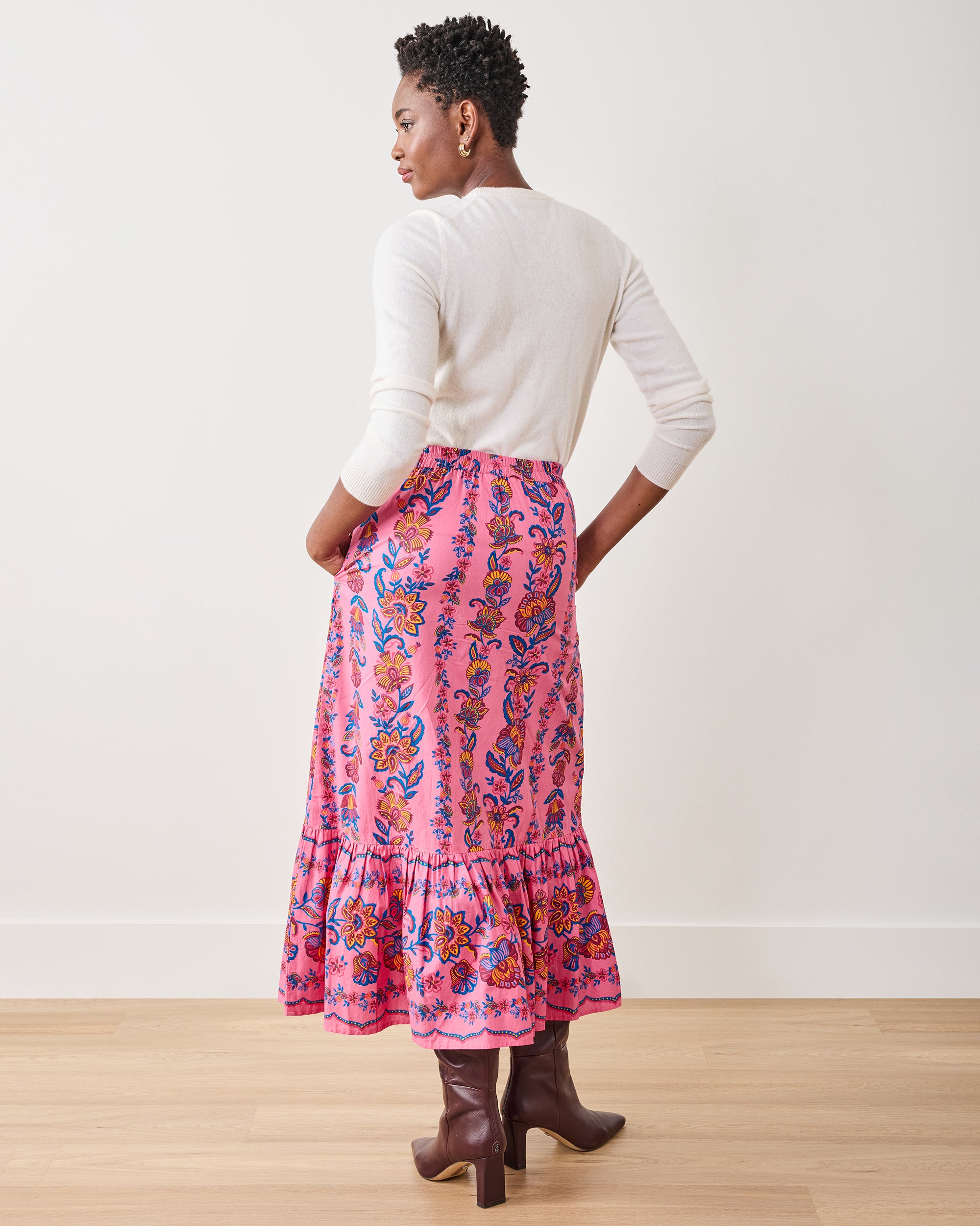 Folklore Flowers - Victoria Skirt - Bright Rose – Printfresh