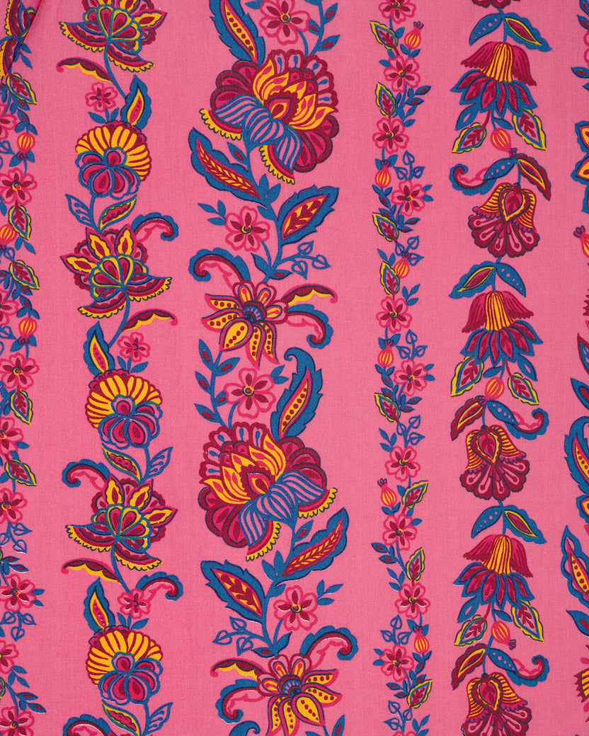 Folklore Flowers - Collins Dress - Bright Rose - Printfresh