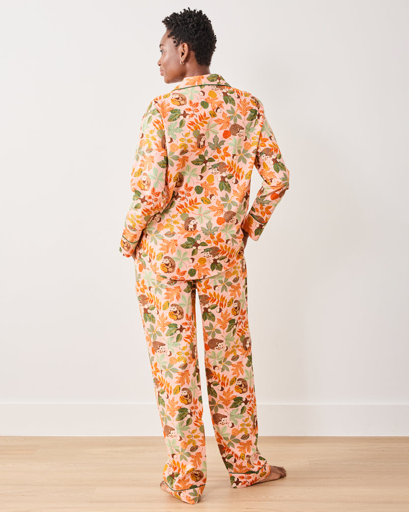 Hedgehog Forest - Tall Long PJ Set - Peach Leaf - Printfresh