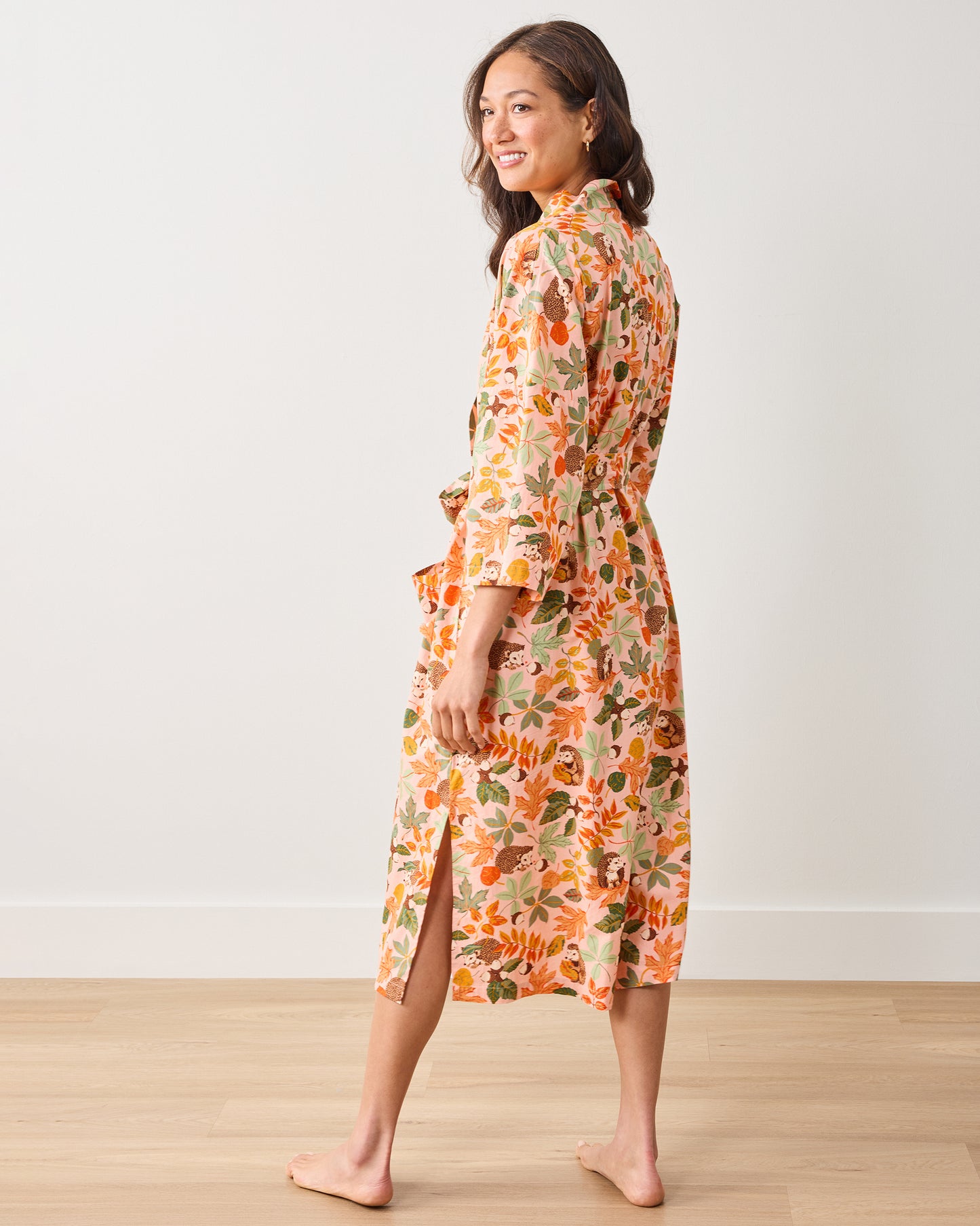 Hedgehog Forest - Robe - Peach Leaf - Printfresh