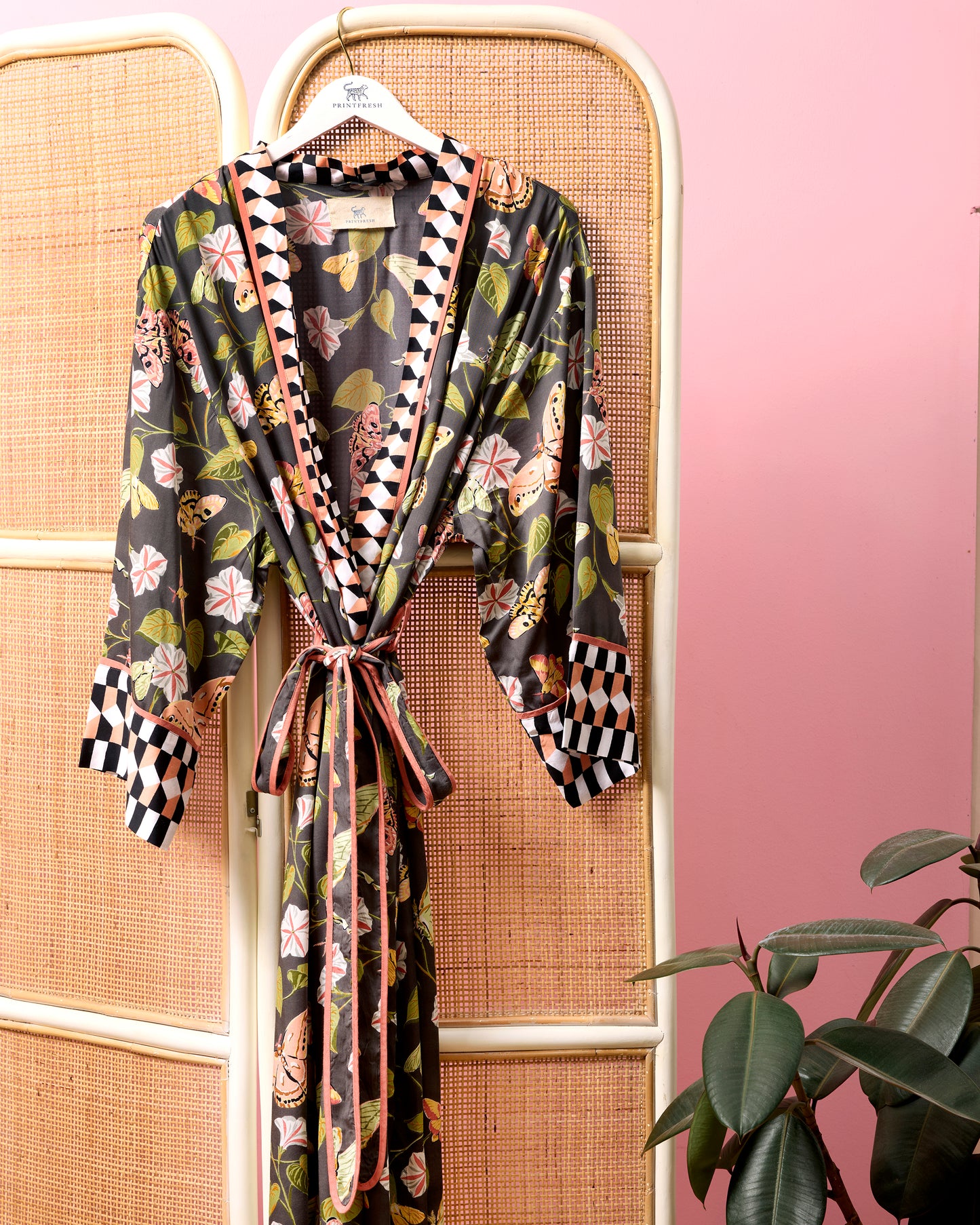 Bagheera - Eco Satin Robe - Tobacco