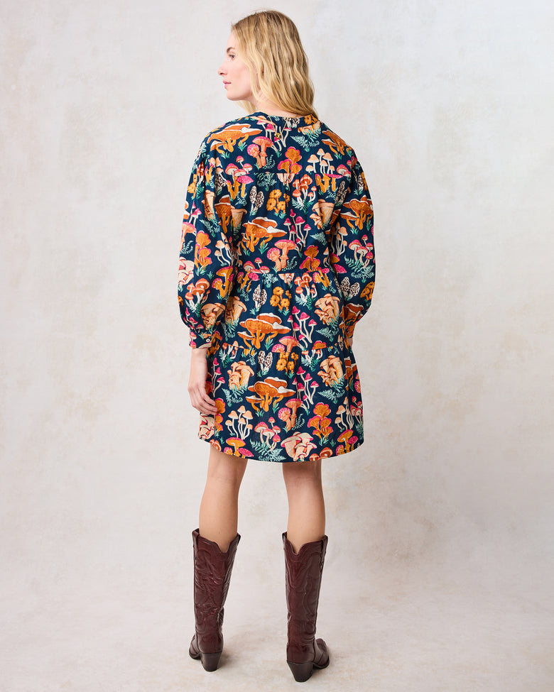 Mushroom Medley - Night Sky Dress - Navy - Printfresh
