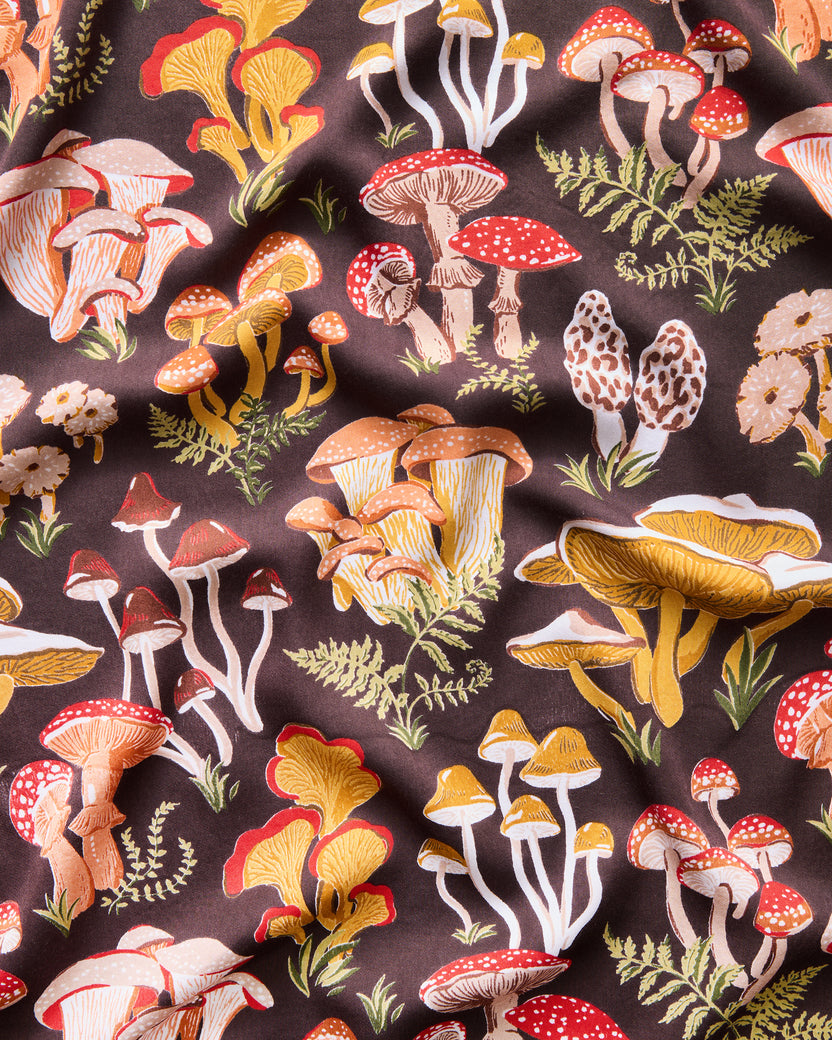 Mushroom Medley - Eco Satin Sadie Set - Truffle - Printfresh