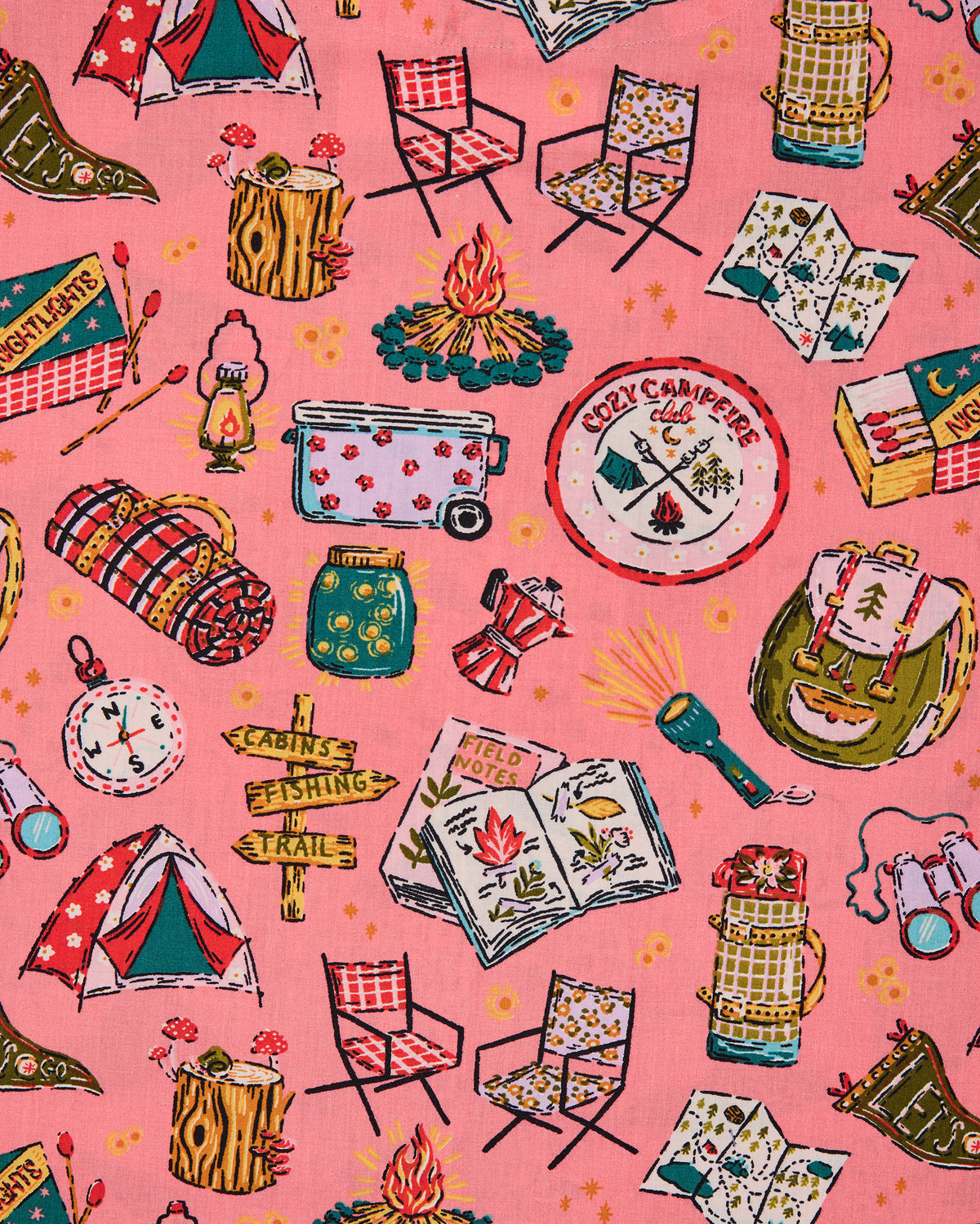 Camping Trip - PJ Pants - Coral - Printfresh