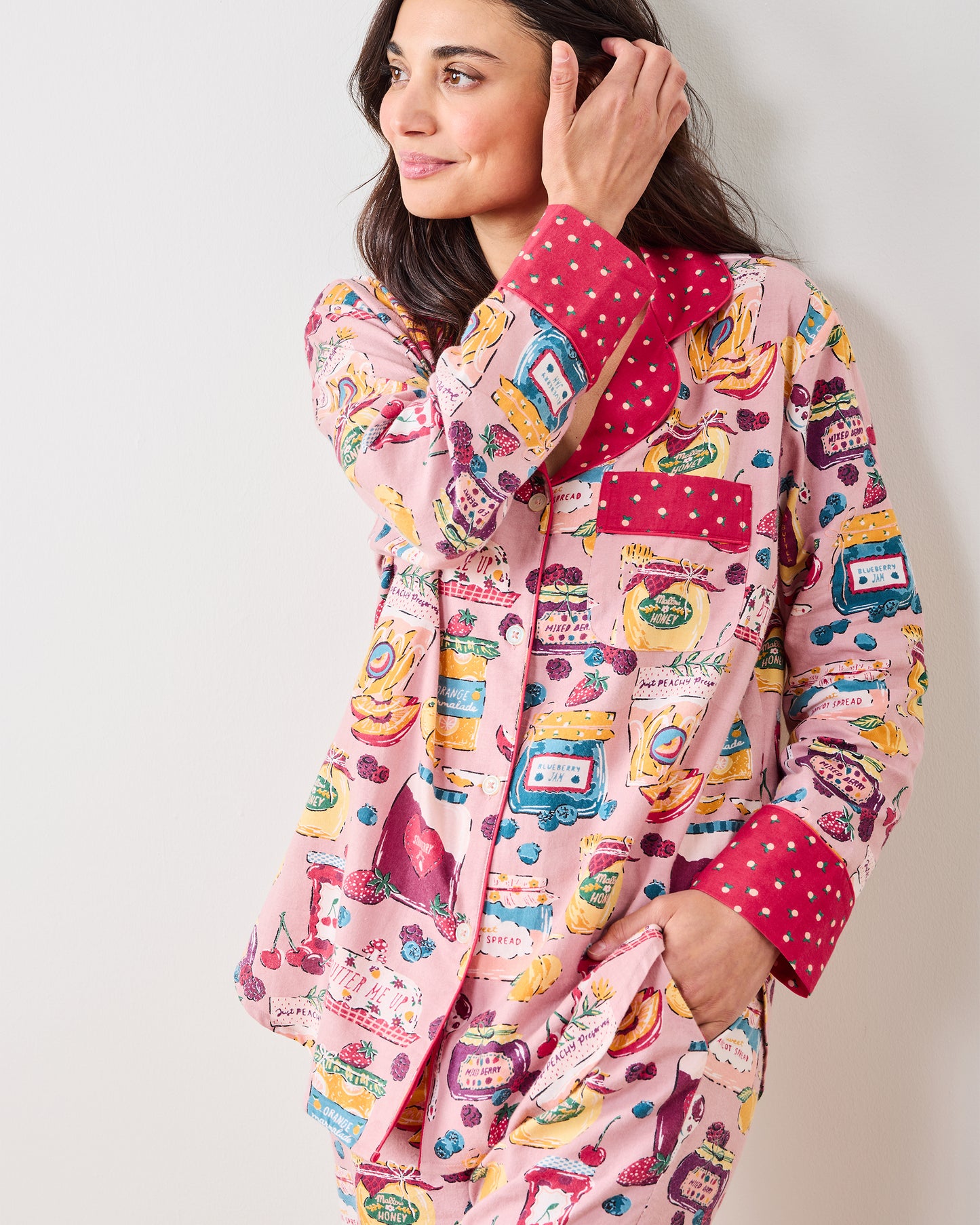 Sweet Jams - Lightweight Flannel Long PJ Set - Berry Bliss - Printfresh