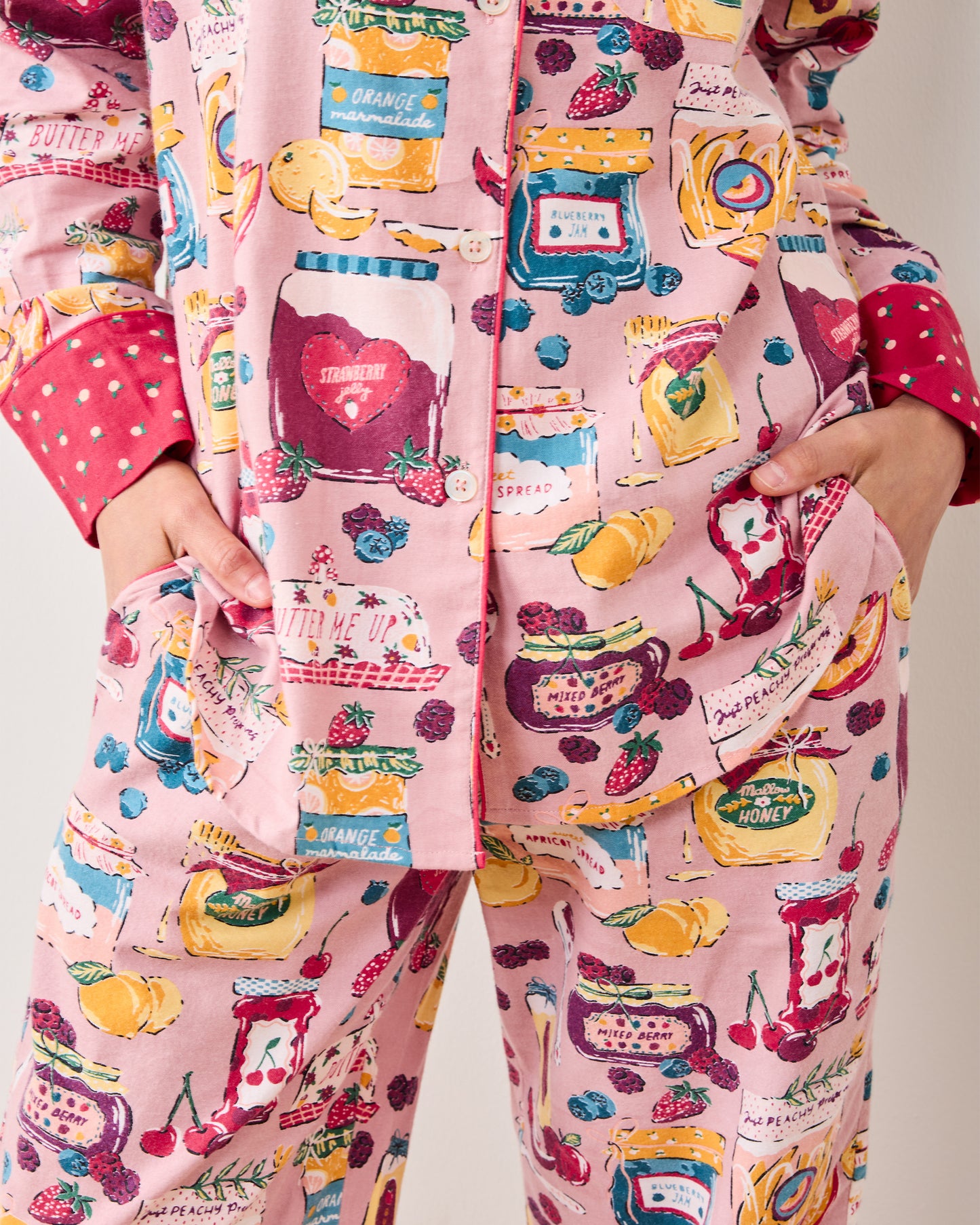 Sweet Jams - Lightweight Flannel Long PJ Set - Berry Bliss - Printfresh