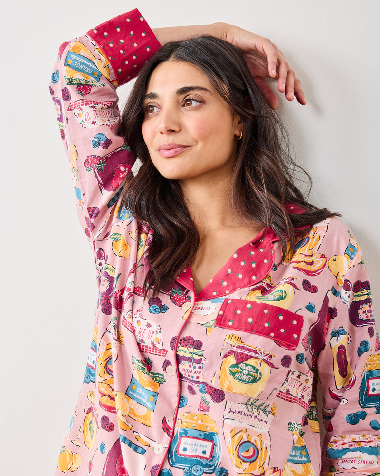 Sweet Jams - Petite Lightweight Flannel Long PJ Set - Berry Bliss - Printfresh