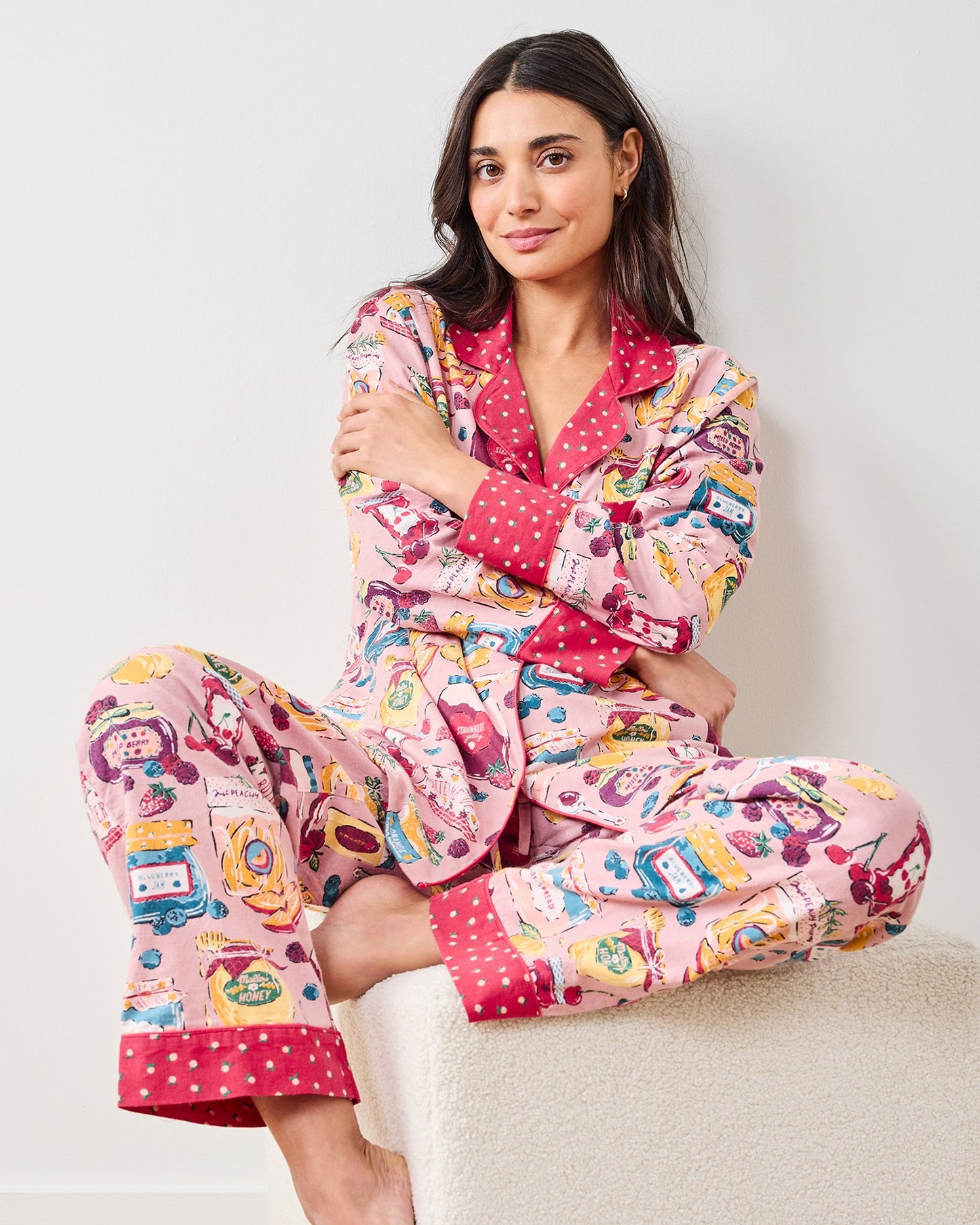 Sweet Jams - Lightweight Flannel Long PJ Set - Berry Bliss - Printfresh