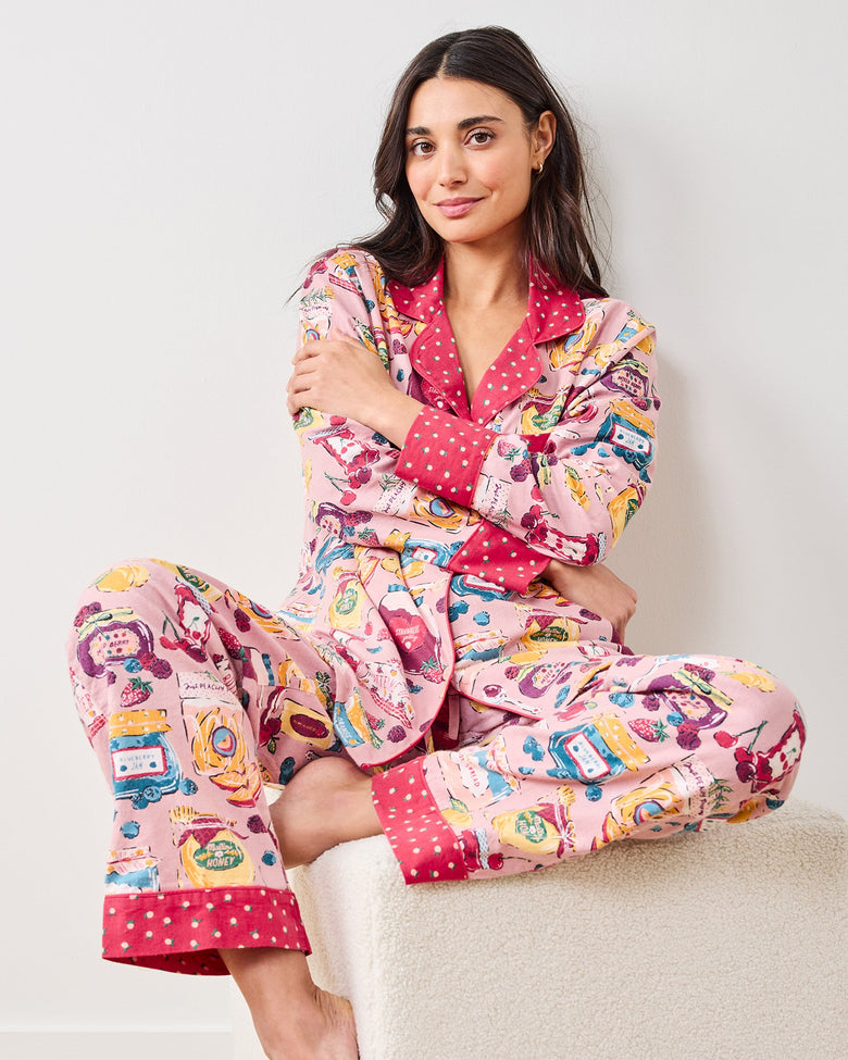 Sweet Jams - Lightweight Flannel Long PJ Set - Berry Bliss - Printfresh
