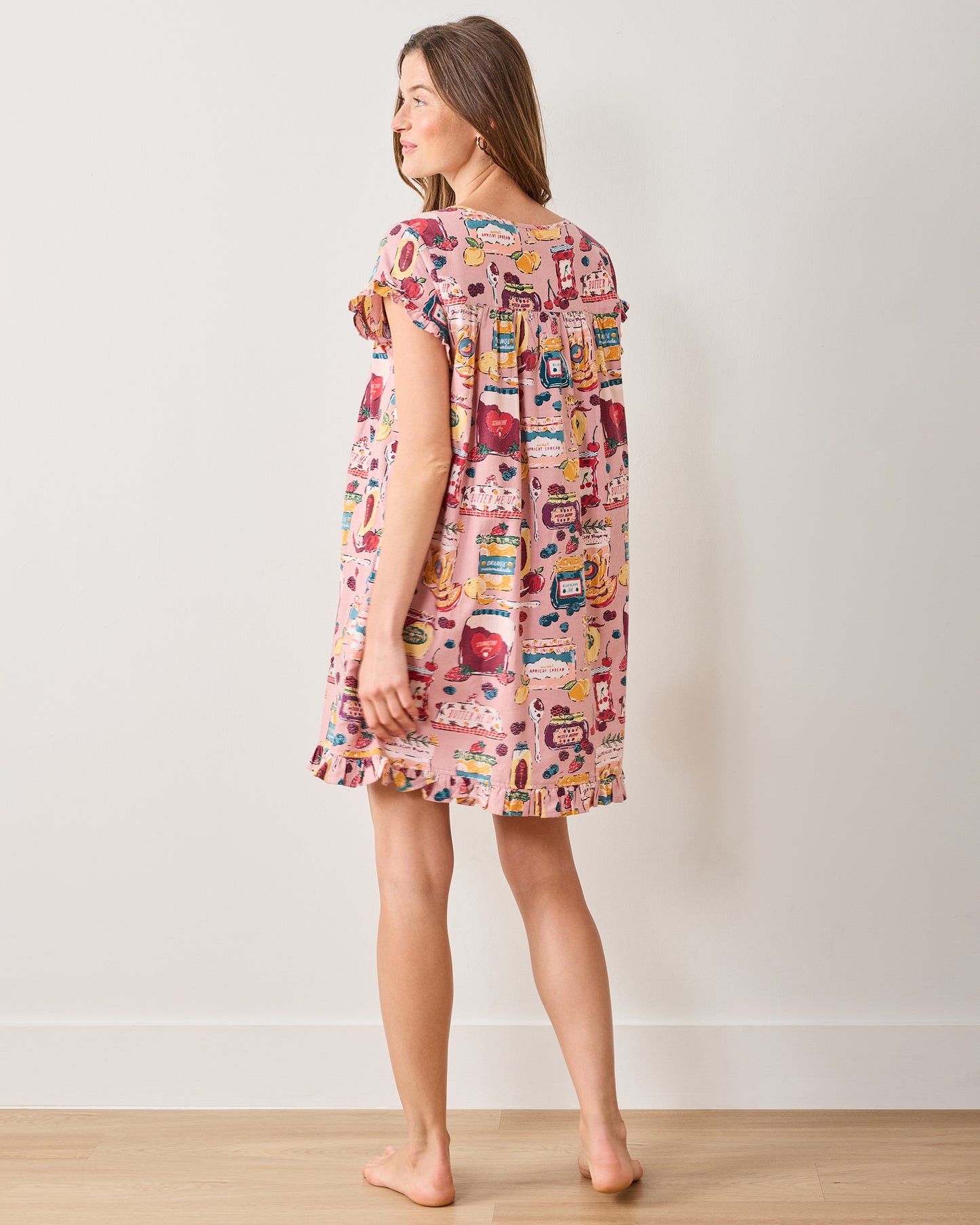 Sweet Jams - Lightweight Flannel Pintuck Nightgown - Berry Bliss - Printfresh