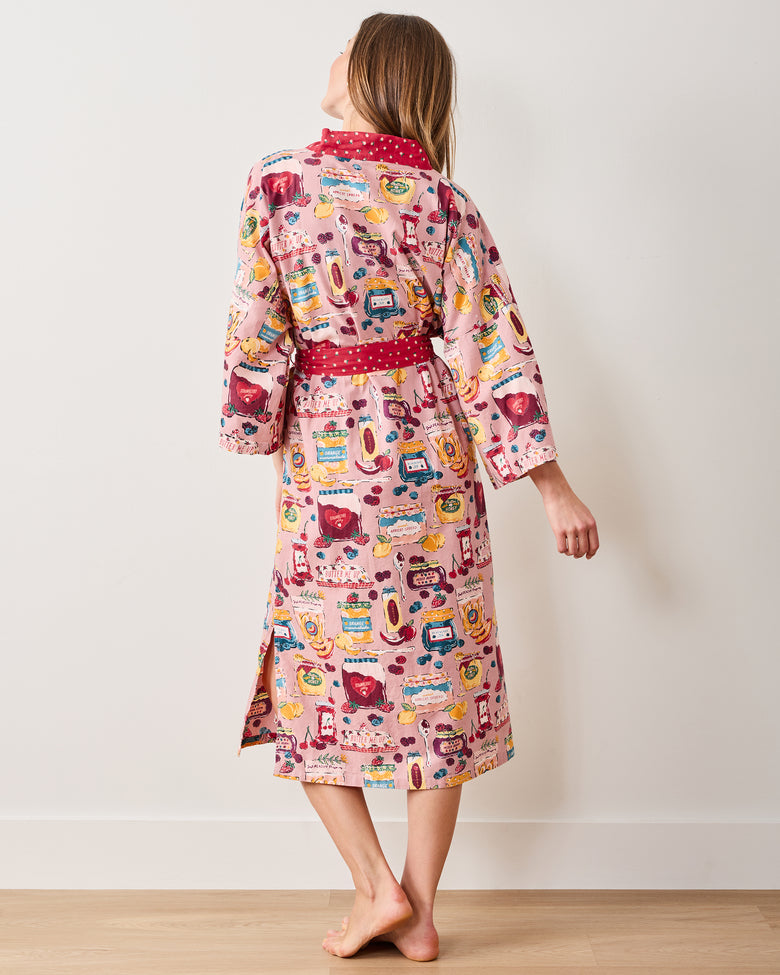 Sweet Jams - Lightweight Flannel Robe - Berry Bliss - Printfresh