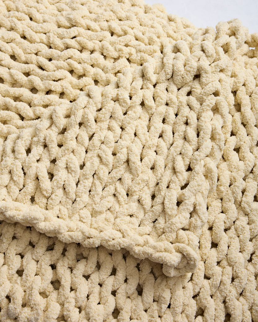 Vanilla - Chunky Knit Throw - Everyday Cozy Living - Printfresh