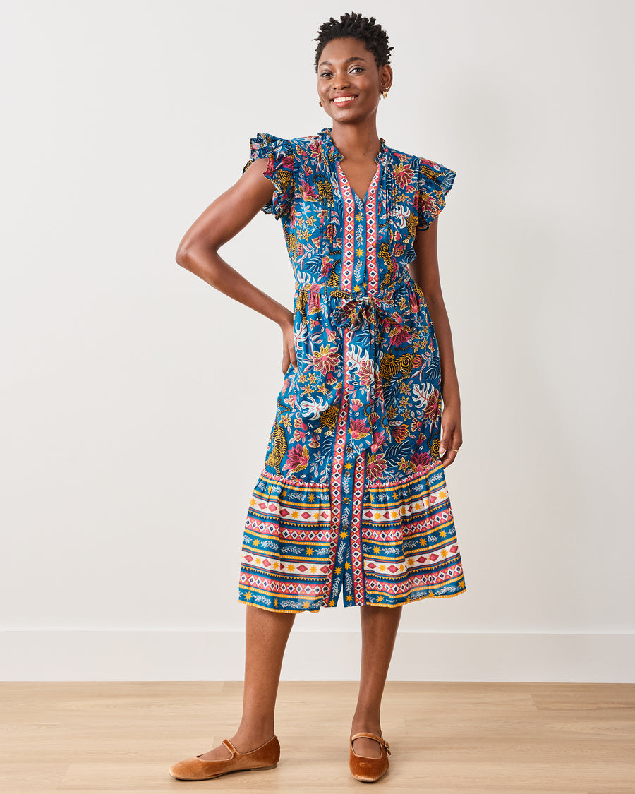 Tibetan Tigress - Helen Dress - Blue Ridge - Printfresh