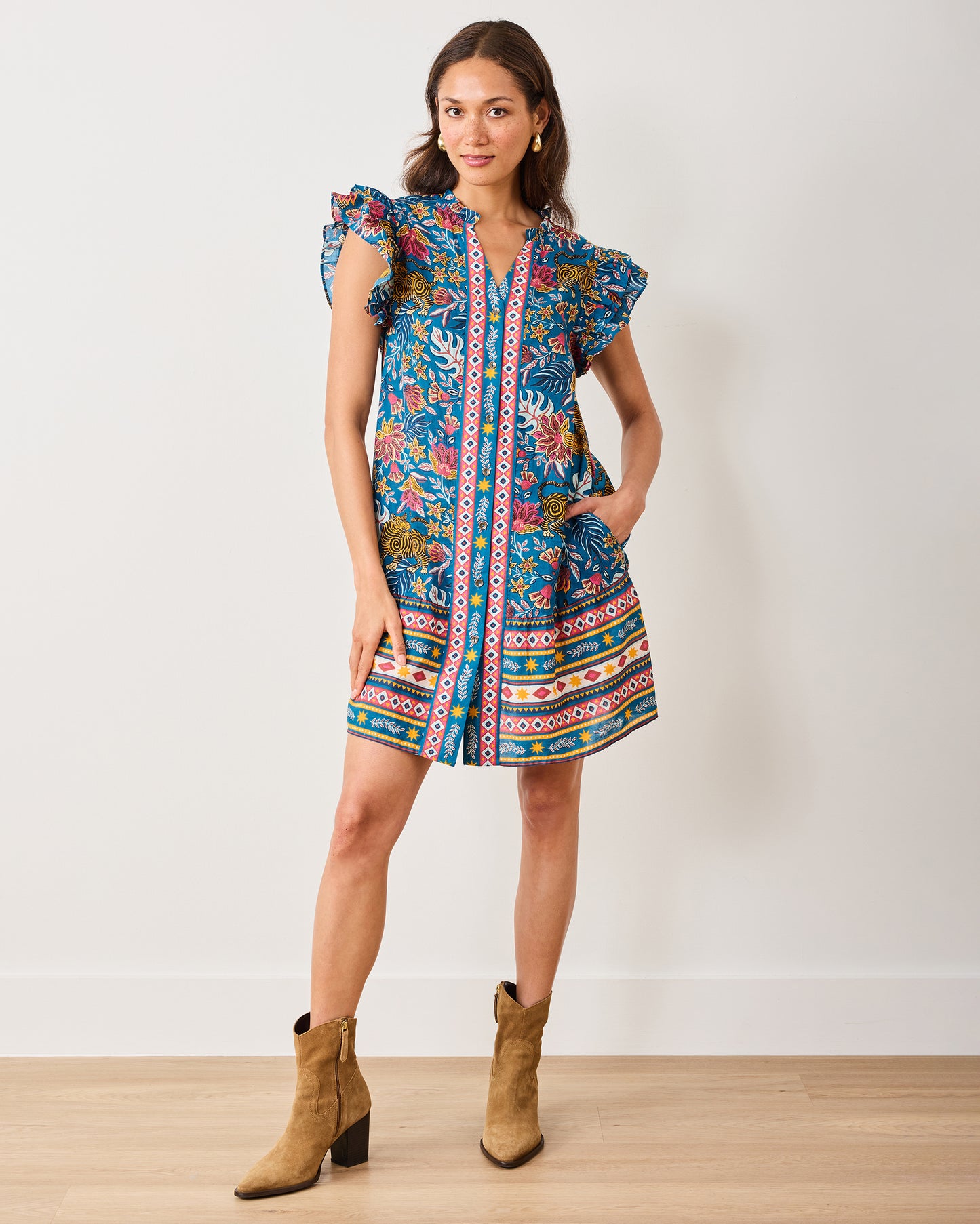 Tibetan Tigress - La Grange Dress - Blue Ridge - Printfresh
