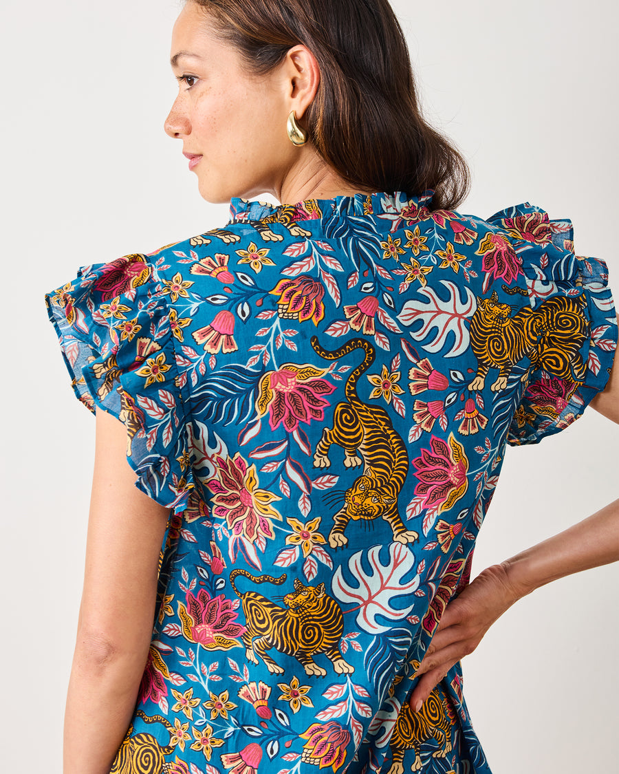 Tibetan Tigress - La Grange Dress - Blue Ridge - Printfresh