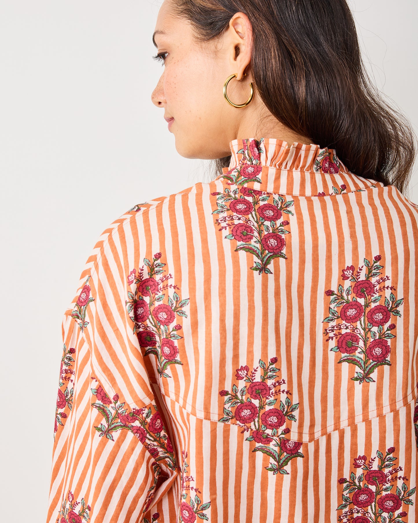 Wildflower Stripes - Mabel Blouse - Ivory Wine - Printfresh