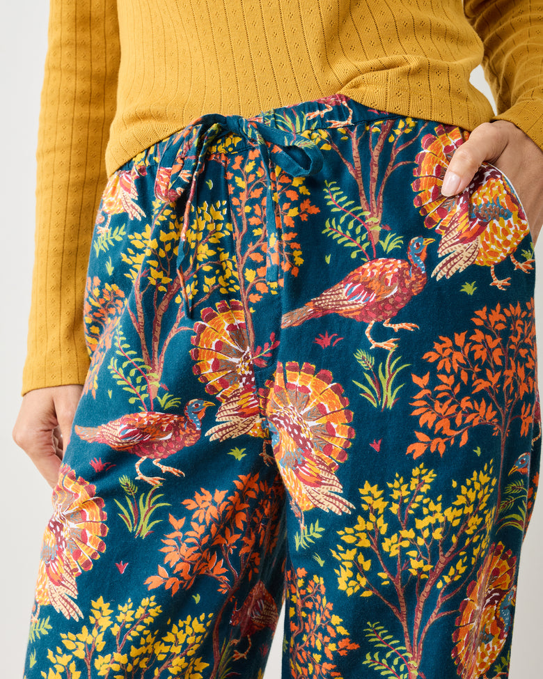 Turkey Trot - Lightweight Flannel PJ Pants - Midnight Navy - Printfresh