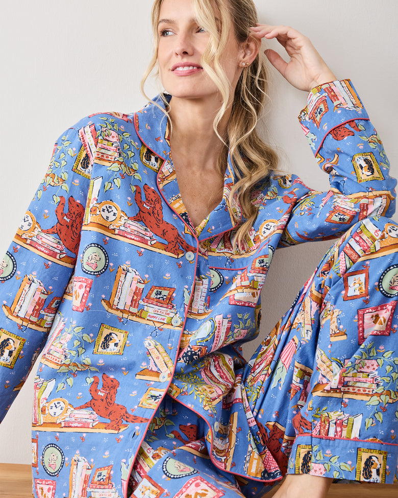 Unleashed Stories - Long PJ Set - Bookkeeper Blue - Printfresh