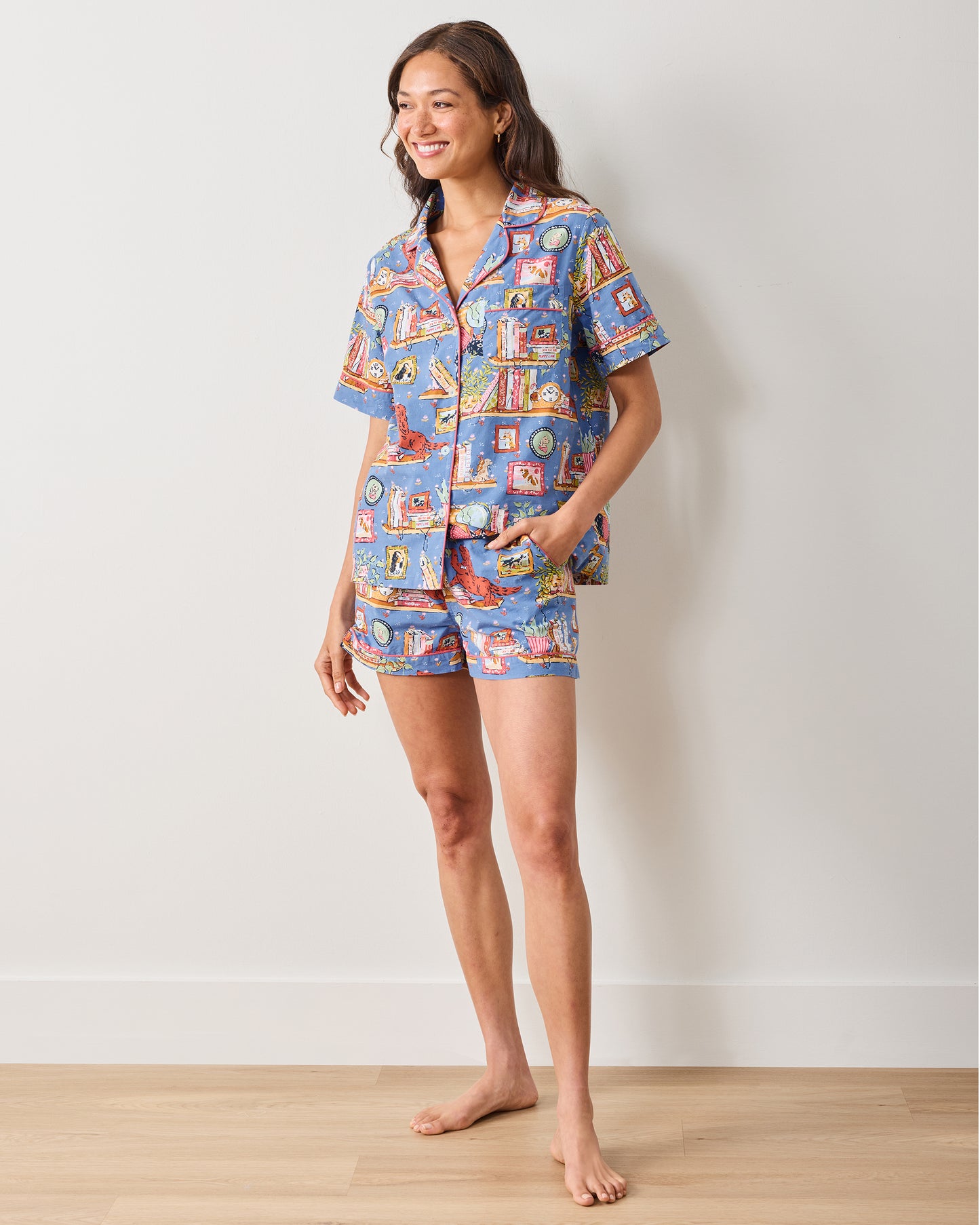 Unleashed Stories - Short PJ Set - Bookkeeper Blue - Printfresh