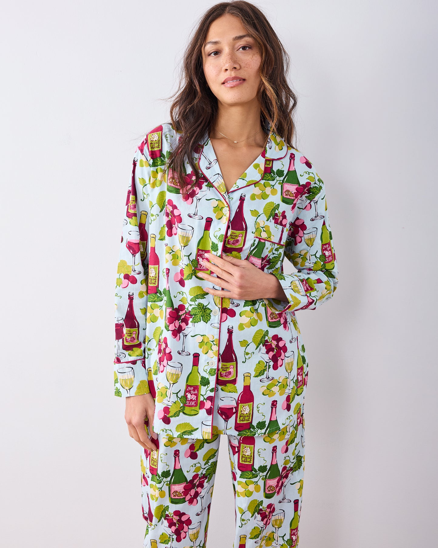Wine Club - Long PJ Set - Vineyard Sky - Printfresh
