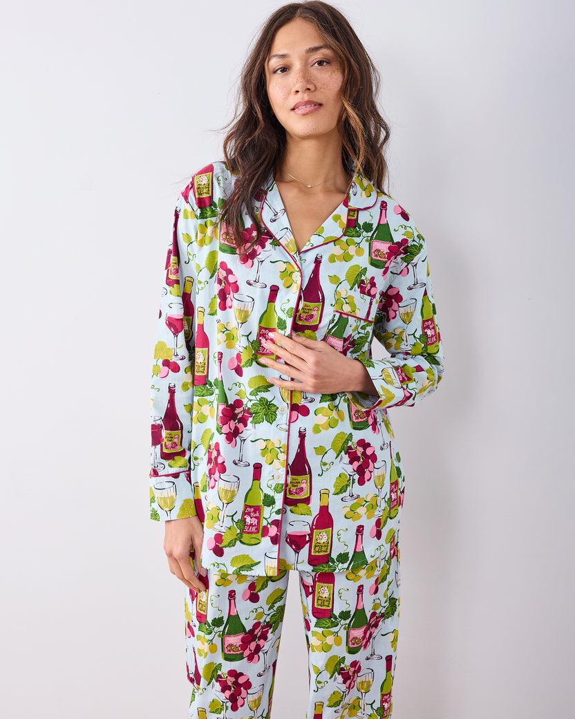 Wine Club - Long PJ Set - Vineyard Sky - Printfresh