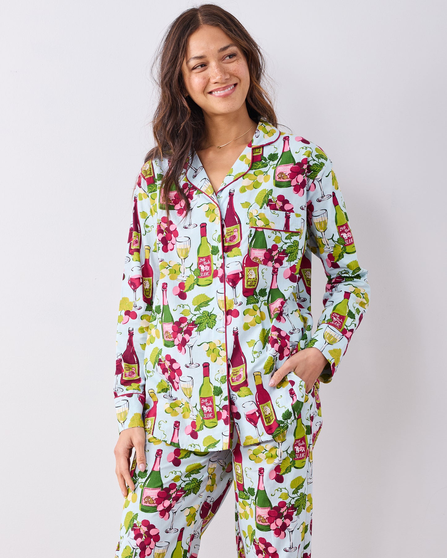 Wine Club - Long PJ Set - Vineyard Sky - Printfresh