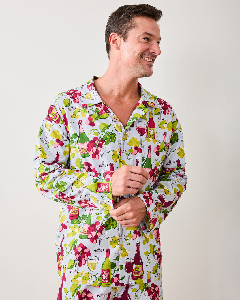 Wine Club - Men's Long PJ Set - Vineyard Sky - Printfresh