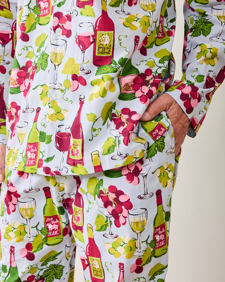 Wine Club - Men's Long PJ Set - Vineyard Sky - Printfresh