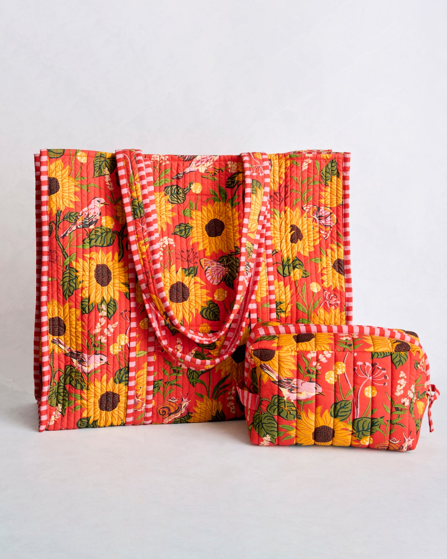 Autumn Sunflowers - Traveler Tote & Pouch Bundle - Orange