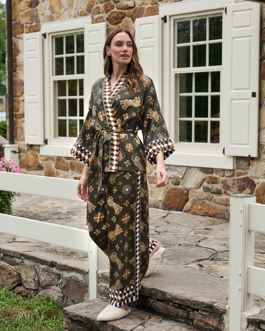 Bagheera Kaleidoscope - Tall Eco Satin Wrap Set - Olive