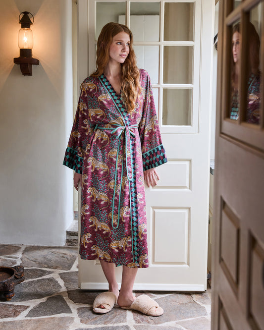 Bagheera - Eco Satin Robe - Raisin