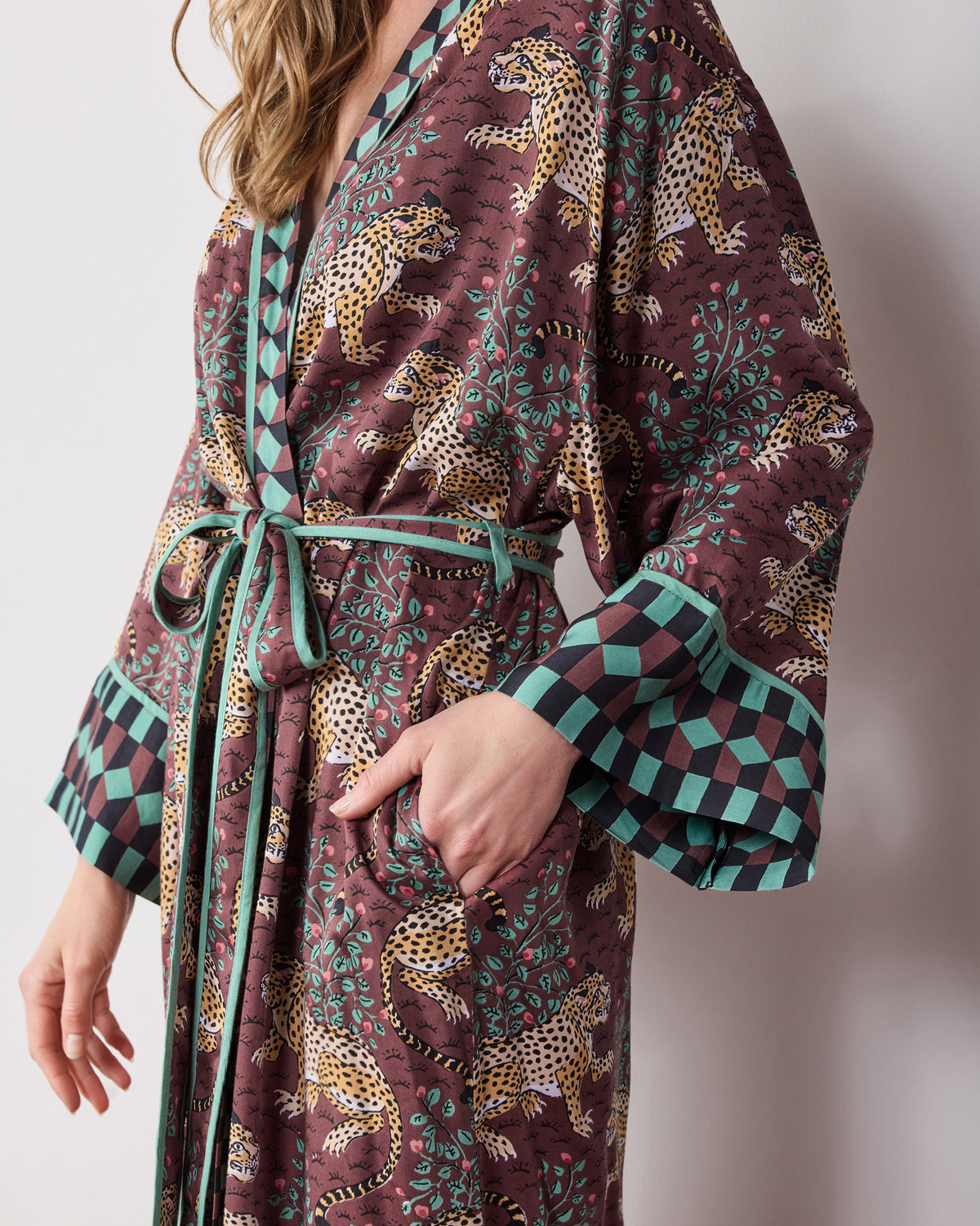 Bagheera - Eco Satin Robe - Raisin