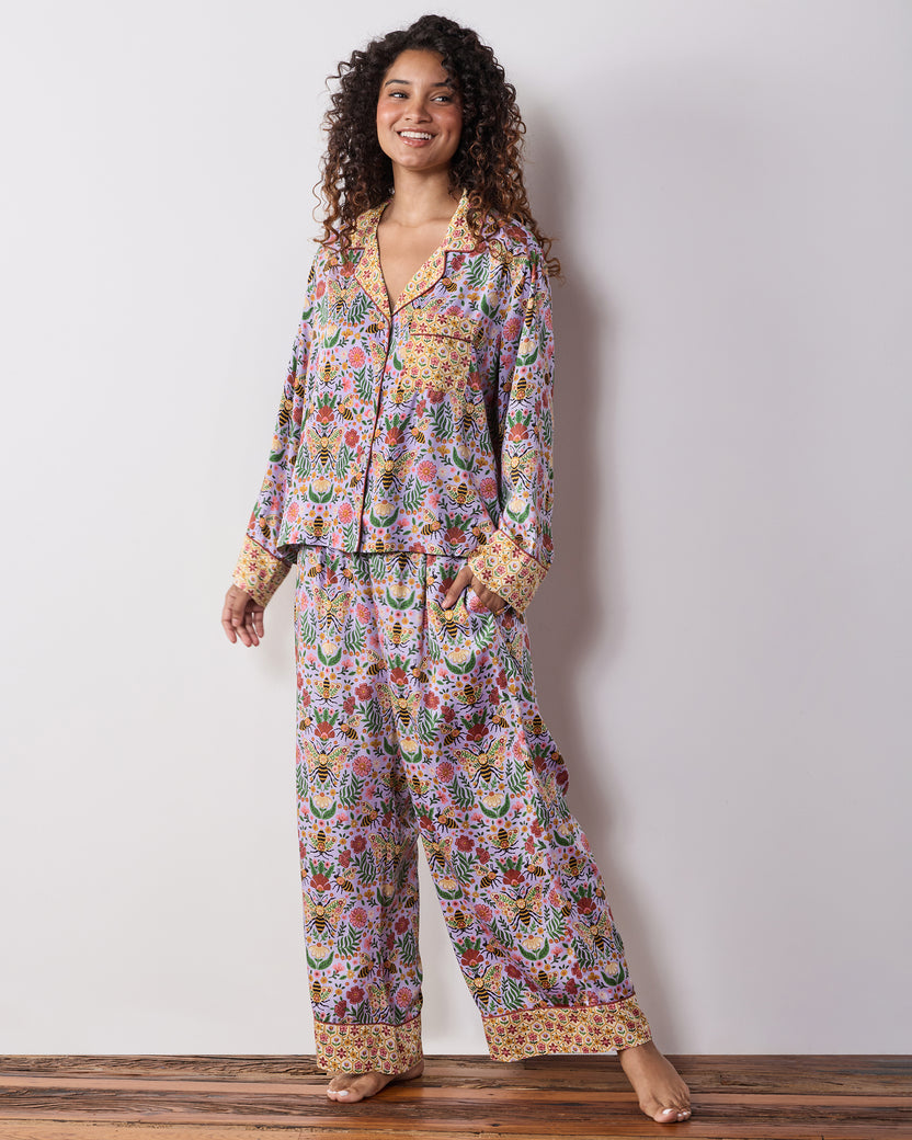Bee Tapestry - Eco Satin Soho Set - Lavender
