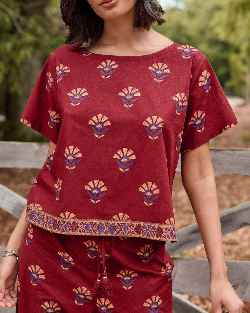Canyon Wildflower - Carry on Cropped Top - Red Rock