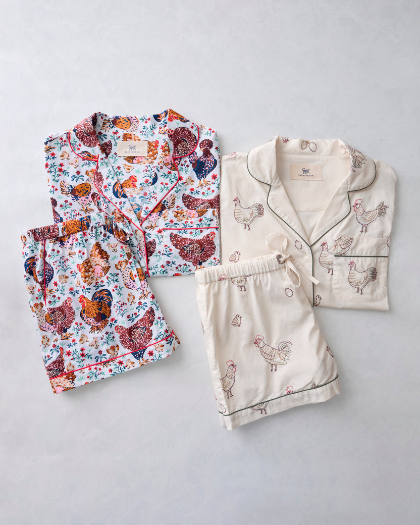 Chicken Lovers - Short PJ Set Bundle - Multi