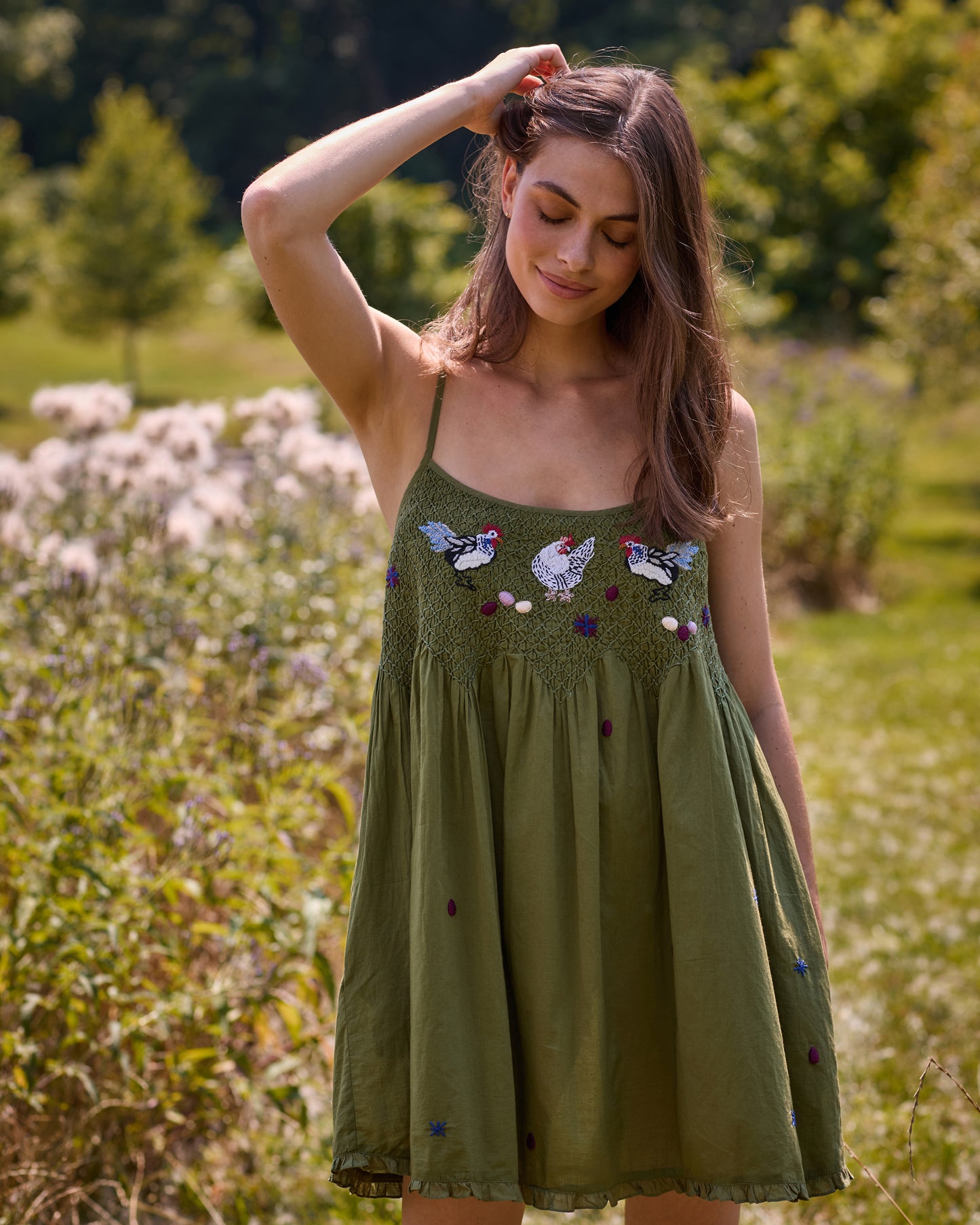 Chickens & Roosters - Tulsi Nightie - Olive