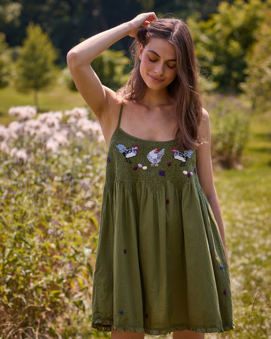 Chickens & Roosters - Tulsi Nightie - Olive