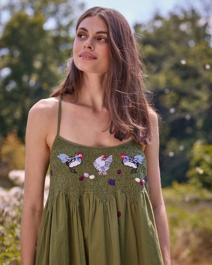 Chickens & Roosters - Tulsi Nightie - Olive